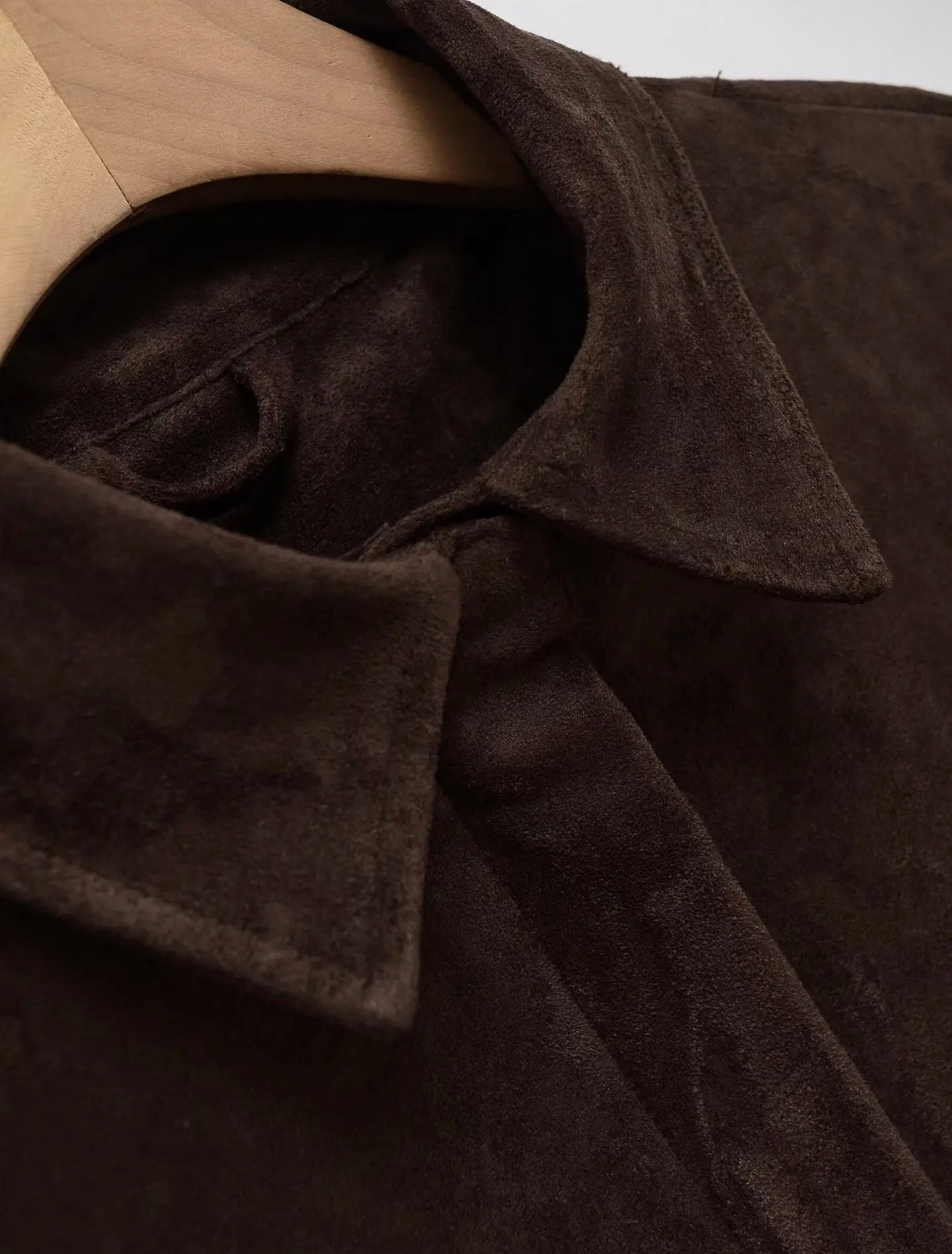 Brown Jacket | Lapel Suede Jacket