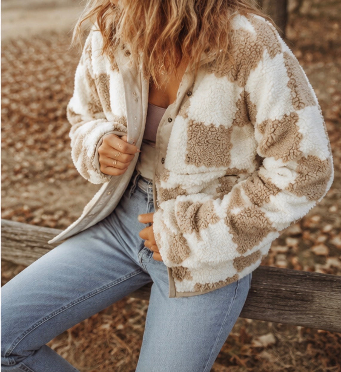 Falling leaves | Checkered Jacket