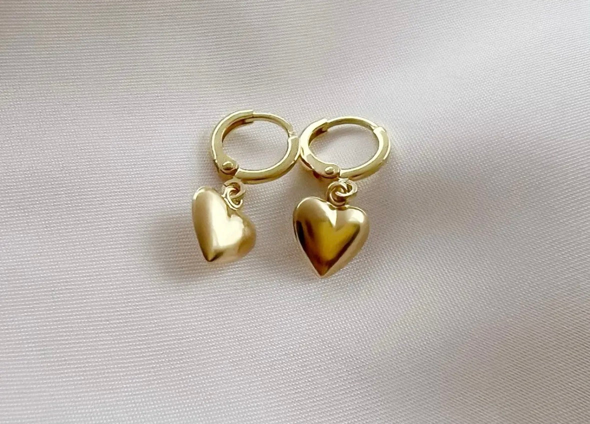 Rose Heart Charm Earrings| Jewelry